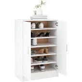 vidaXL Armoire à chaussures Blanc 60x35x92 cm Bois d’ingénierie