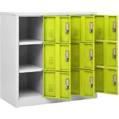 vidaXL Armoire à casiers Gris clair et vert 90x45x92,5 cm Acier