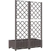 vidaXL Jardinière avec treillis Marron 80x40x121,5 cm PP