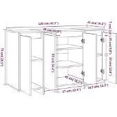 vidaXL Sideboard Noir 120x41x75 cm Bois composite