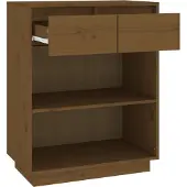 vidaXL Armoire d'appoint brun miel 60x34x75 cm Pin massif