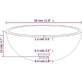 vidaXL Lavabo en verre trempé 30x12 cm noir