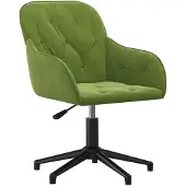 vidaXL Chaise de bureau pivotante vert clair velours
