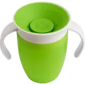 Munchkin Tasse d'allaitement Miracle 360 avec poignées, +6 mois, verte, 207 ml,