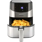 Bourgini Airfryer XXL - Friteuse à air chaud - Affichage digital avec contrôle tactile - Capacité de 4 litres / convient pour 1kg de frites - Boîtier métallique - Friture avec 65% de matières grasses