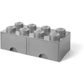 LEGO Brique gris pierre de rangement à tiroir et à 8 tenons
