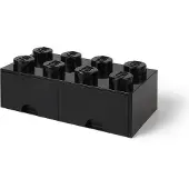 LEGO Brique noire de rangement à tiroir et à 8 tenons
