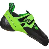 La Sportiva - Chaussons d'escalade - Skwama Vegan Black/Flash Green pour Homme en Cuir - Taille 35.5 - Vert