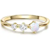 Glanzstücke Bague or / transparent / blanc