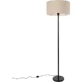QAZQA Lampadaire noir avec abat-jour marron 50 cm - Simplo