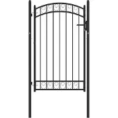 vidaXL Portail de clôture avec dessus arqué Acier 100x150 cm Noir