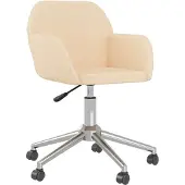 vidaXL Chaise de bureau Pivotante Tissu Crème