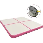 vidaXL Tapis de gymnastique gonflable avec pompe 200x200x10 cm PVC rose