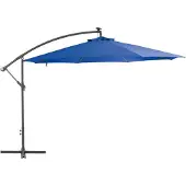 vidaXL Parapluie avec mât en aluminium 350 cm bleu