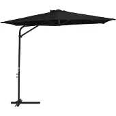 vidaXL Parasol avec mât en acier 300 cm noir