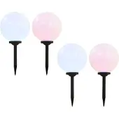 vidaXL Lampes solaires d'extérieur 4 pièces LED sphériques 30 cm RGB