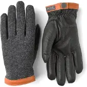 Hestra Gants Wool Tricot Anthracite Noir En Cuir