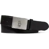 Ralph Lauren pour homme. 405691693001 Ceinture en cuir avec boucle en plaque de cheval noir (38), Casuel, Classique