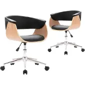 vidaXL Chaise de salle à manger 2 pcs. Pivotantes Noir Similicuir