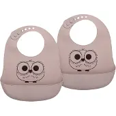Nuuroo Alfie silicone bib - 2 pack - Woodrose