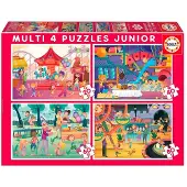 Educa Puzzle Parc d'attractions et fête d'enfants 4in1 (20,40,60,80 pièces)