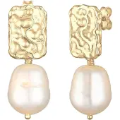 Elli PREMIUM Boucles d'oreilles or / blanc perle