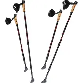 Sportana Lot de 2 bâtons de marche nordique rouges