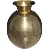 Atmosphera Vase en Métal Dor? Martel? H 40 cm
