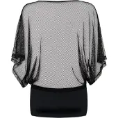 Obsessive Punker - robe moulante transparente et string - noir - L/XL
