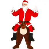 Guirma Santa Claus Carry Reindeer Men Costume Rouge L