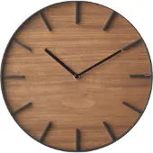 Yamazaki Horloge murale RIN métal et bois noir marron foncé 26cm design moderne 04108