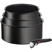Tefal Série de 3 casseroles aluminium 16/18/20cm + 1 poignée noir - - L3979202 - ingenio eco resist