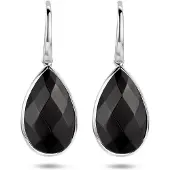 GLAMS Oorhangers Onyx 10.86ct Franse Haak - Zilver, (Argent, Onyx)