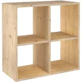 Astigarraga - Étagère cubes en bois brut Dinamic 4 cases