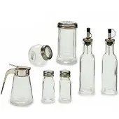 Vivalto Set d'épices en verre 7 pièces pour la cuisine