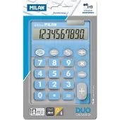 Milan Blister Calculatrice Duo 10 Numeros Bleue Touches Grandes .