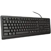 Trust TK-150, Full size (100%), Câble, USB, Commutateur à membrane, QWERTY, Noir