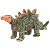 vidaXL Peluche Stegosaurus debout Peluche verte et orange XXL