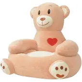 vidaXL Fauteuil pour enfant en peluche Ours brun