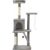 vidaXL Arbre à chats avec griffoirs en sisal 120 cm Gris