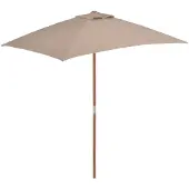vidaXL Parasol avec mât en bois 150x200 cm Taupe