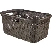 Curver Panier à linge aspect rotin 45 L chocolat