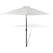 vidaXL Parasol blanc sable 3 m mât acier