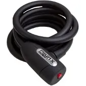 Lynx Antivol à câble spiralé vélo 10mm x 150cm, acier trempé avec support