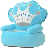 vidaXL Fauteuil pour enfant en peluche Prince Bleu