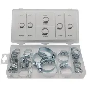 Toolland Assortiment de colliers de serrage, 26 pièces, différentes tailles, couleur nickel