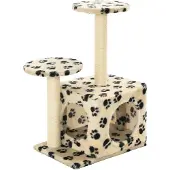 vidaXL Arbre à chat Sisal 60 cm Beige Impression pattes