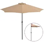 vidaXL Parasol de balcon avec mât en aluminium Taupe 270x144 cm semi-circulaire