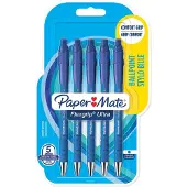 Papermate Stylo bille Flexgrip ultra bleu 5 pièces