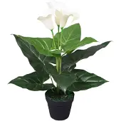 vidaXL Plante artificielle avec pot Lis Calla 45 cm Blanc